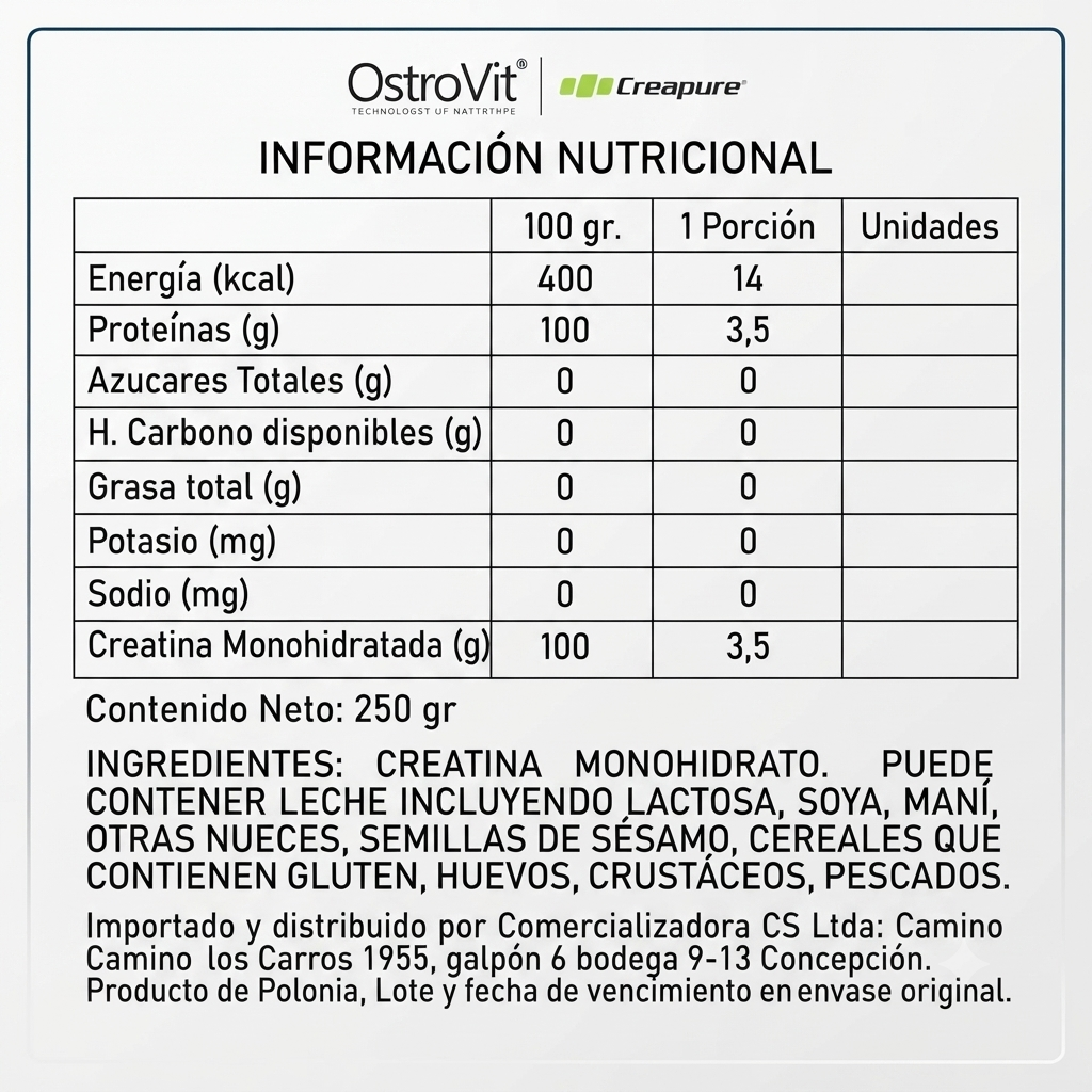 Creatina Creapure® Monohidratada OstroVit - 250g
