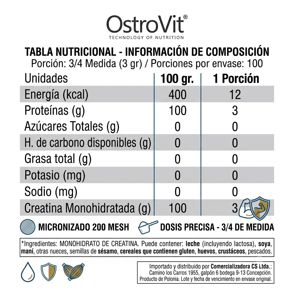 Creatina Monohidratada  100% OstroVit - 300g