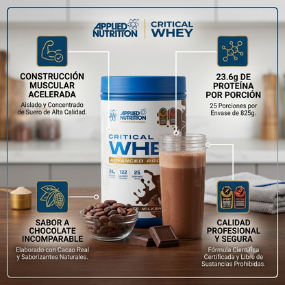 Proteína 100% Whey Critical Whey - Applied Nutrition (Sabor Chocolate)